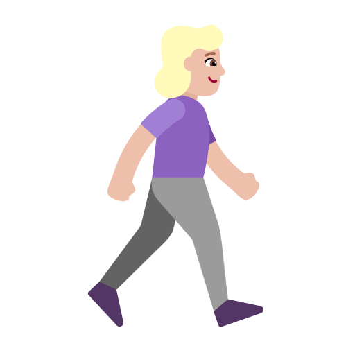 woman walking: medium-light skin tone, facing right — Microsoft