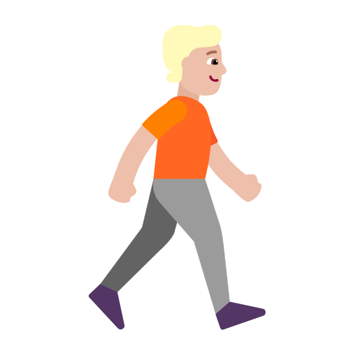 person walking: medium-light skin tone, facing right — Microsoft