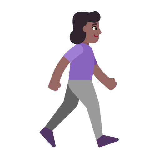 woman walking: medium-dark skin tone, facing right — Microsoft