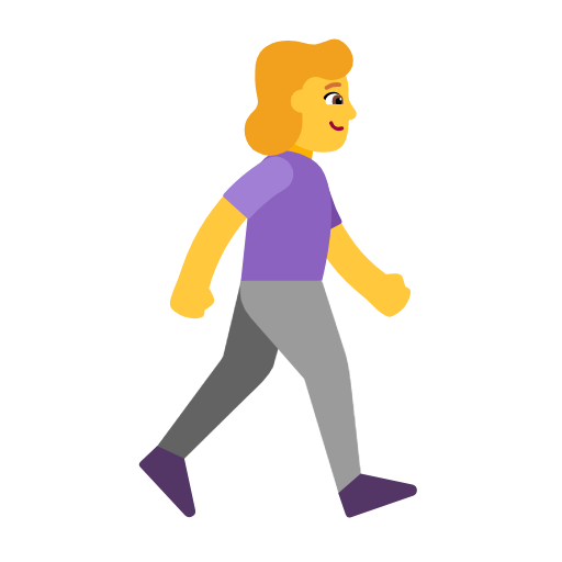 woman walking: facing right — Microsoft