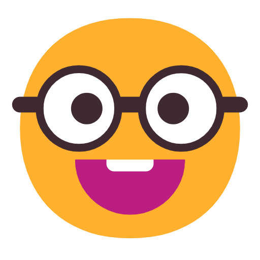 Nerd Face as drawn by Microsoft in Windows 11 23h2 June 2024 Update