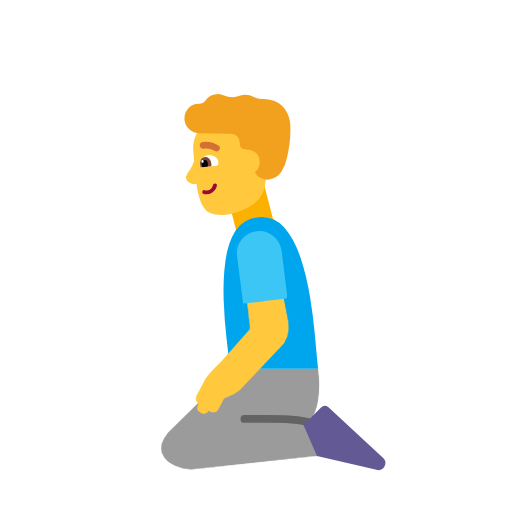Man Kneeling as drawn by Microsoft in Windows 11 23h2 June 2024 Update