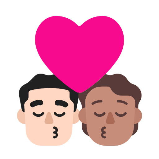 Kiss: Man, Person, Light Skin Tone, Medium Skin Tone, the design in this release