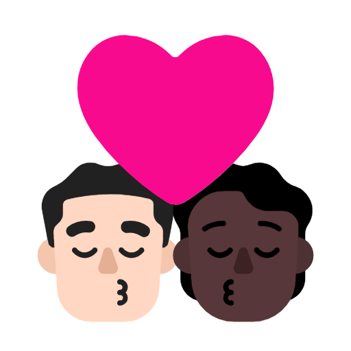 Kiss: Man, Person, Light Skin Tone, Dark Skin Tone, the design in this release