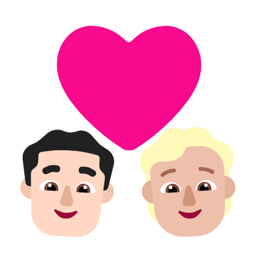 Couple With Heart: Man, Person, Light Skin Tone, Medium-Light Skin Tone, the design in this release
