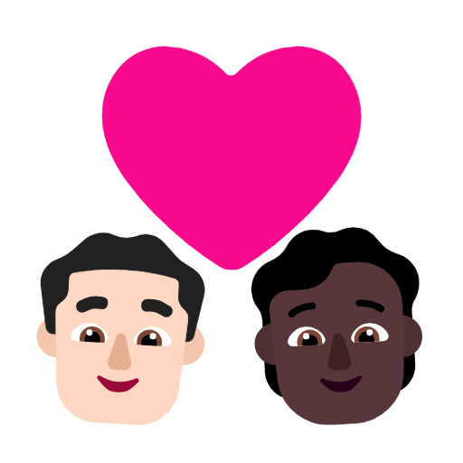 Couple With Heart: Man, Person, Light Skin Tone, Dark Skin Tone, the design in this release