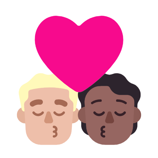 Kiss: Man, Person, Medium-Light Skin Tone, Medium-Dark Skin Tone, the design in this release