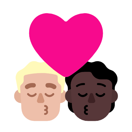 Kiss: Man, Person, Medium-Light Skin Tone, Dark Skin Tone, the design in this release