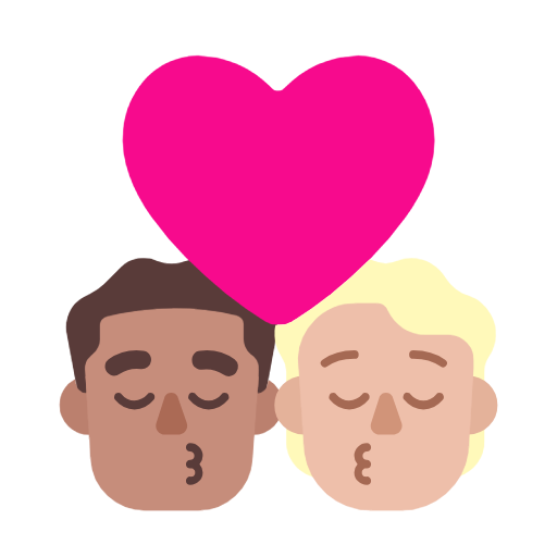 Kiss: Man, Person, Medium Skin Tone, Medium-Light Skin Tone, the design in this release