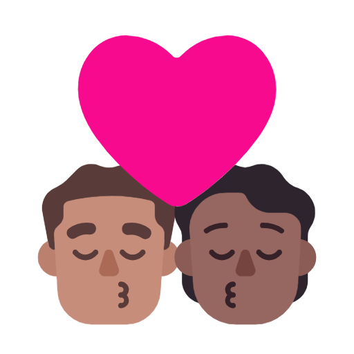 Kiss: Man, Person, Medium Skin Tone, Medium-Dark Skin Tone, the design in this release