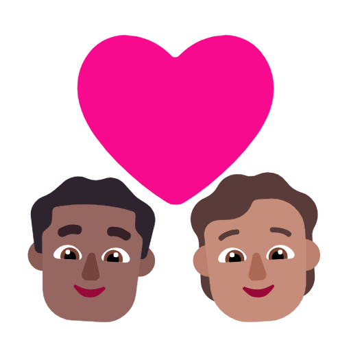 Couple With Heart: Man, Person, Medium-Dark Skin Tone, Medium Skin Tone, the design in this release