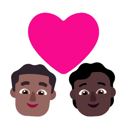 Couple With Heart: Man, Person, Medium-Dark Skin Tone, Dark Skin Tone, the design in this release