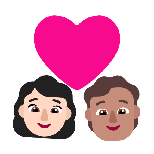 Couple With Heart: Woman, Person, Light Skin Tone, Medium Skin Tone, the design in this release
