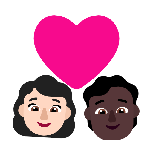 Couple With Heart: Woman, Person, Light Skin Tone, Dark Skin Tone, the design in this release