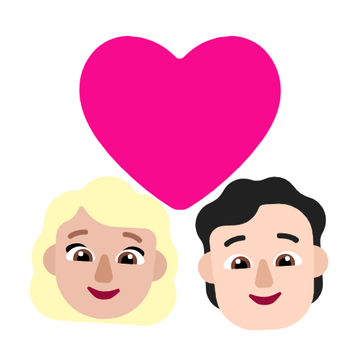 Couple With Heart: Woman, Person, Medium-Light Skin Tone, Light Skin Tone, the design in this release