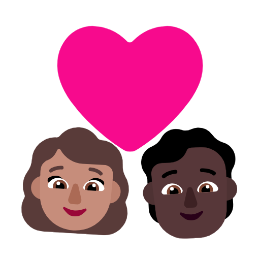 Couple With Heart: Woman, Person, Medium Skin Tone, Dark Skin Tone, the design in this release