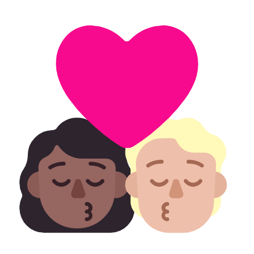 Kiss: Woman, Person, Medium-Dark Skin Tone, Medium-Light Skin Tone, the design in this release