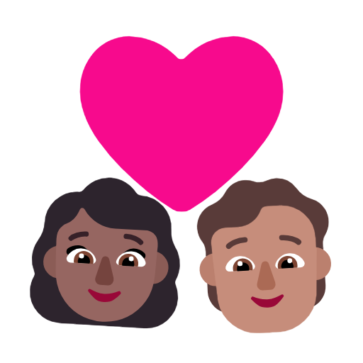 Couple With Heart: Woman, Person, Medium-Dark Skin Tone, Medium Skin Tone, the design in this release