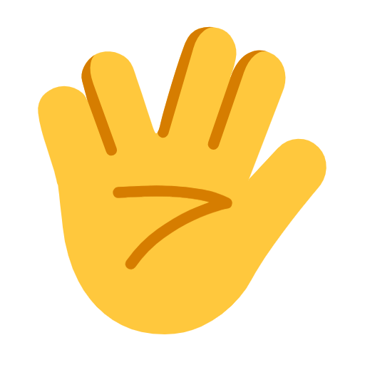 Vulcan Salute as drawn by Microsoft in Windows 11 23H2