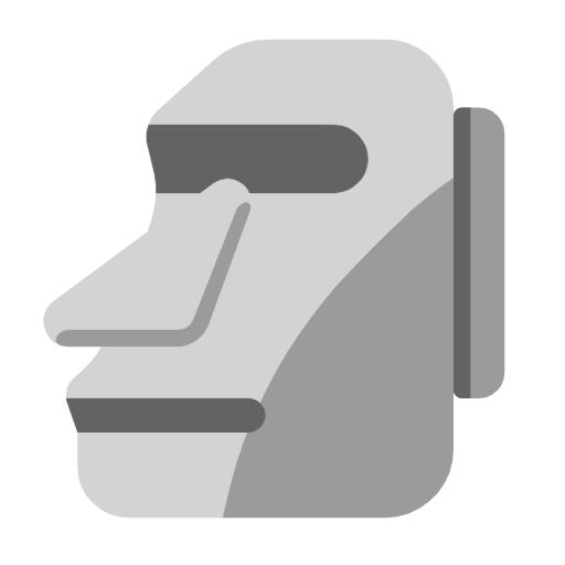 Moai as drawn by Microsoft in Windows 11 23H2