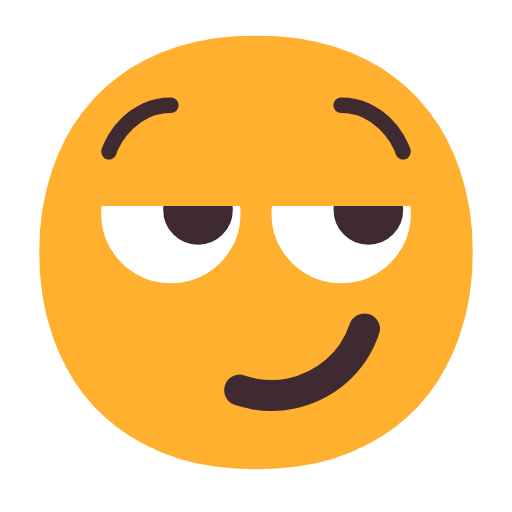 Smirking Face as drawn by Microsoft in Windows 11 23H2