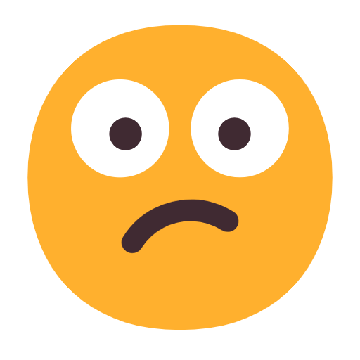 Confused Face as drawn by Microsoft in Windows 11 23H2