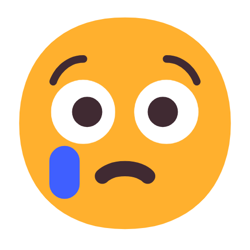 Crying Face as drawn by Microsoft in Windows 11 23H2