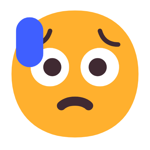 Sad but Relieved Face as drawn by Microsoft in Windows 11 23H2