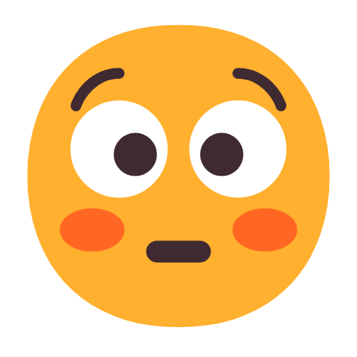 Flushed Face as drawn by Microsoft in Windows 11 23H2