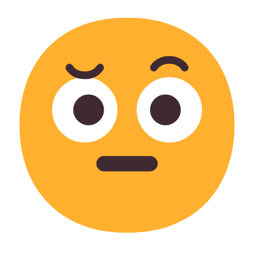 Face with Raised Eyebrow as drawn by Microsoft in Windows 11 23H2