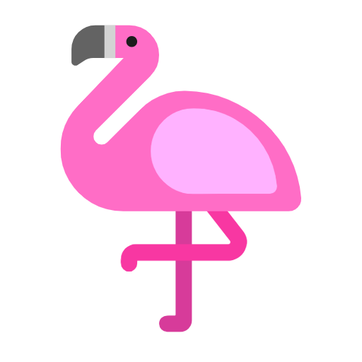 Flamingo as drawn by Microsoft in Windows 11 23H2