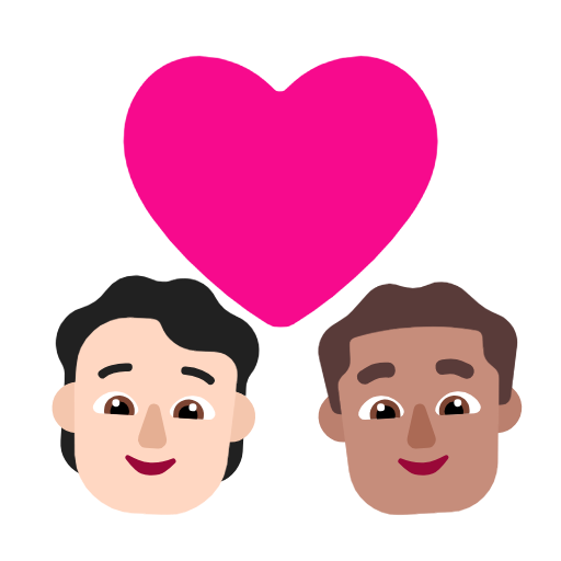 Couple With Heart: Person, Man, Light Skin Tone, Medium Skin Tone, the design in this release