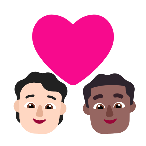 Couple With Heart: Person, Man, Light Skin Tone, Medium-Dark Skin Tone, the design in this release