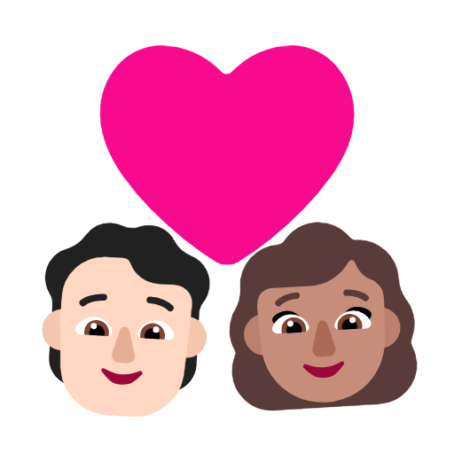 Couple With Heart: Person, Woman, Light Skin Tone, Medium Skin Tone, the design in this release