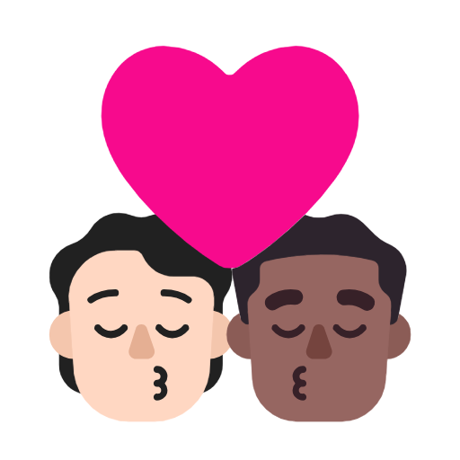 Kiss: Person, Man, Light Skin Tone, Medium-Dark Skin Tone, the design in this release