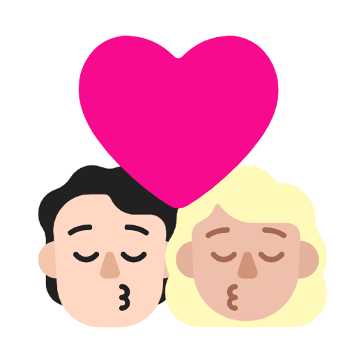Kiss: Person, Woman, Light Skin Tone, Medium-Light Skin Tone, the design in this release