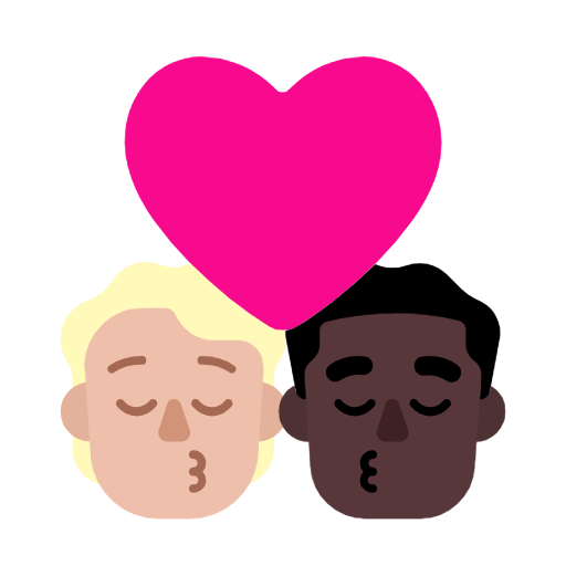 Kiss: Person, Man, Medium-Light Skin Tone, Dark Skin Tone, the design in this release