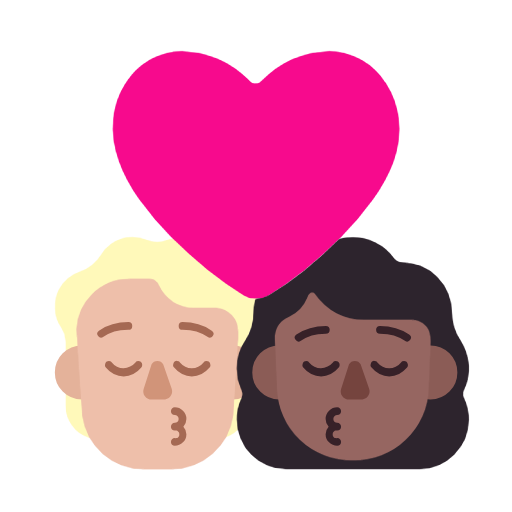 Kiss: Person, Woman, Medium-Light Skin Tone, Medium-Dark Skin Tone, the design in this release