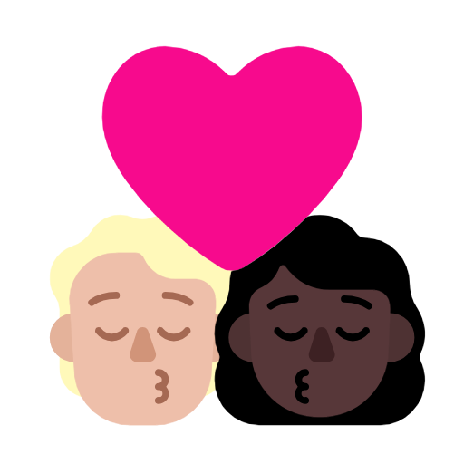 Kiss: Person, Woman, Medium-Light Skin Tone, Dark Skin Tone, the design in this release