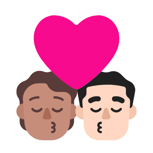 Kiss: Person, Man, Medium Skin Tone, Light Skin Tone, the design in this release