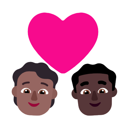 Couple With Heart: Person, Man, Medium-Dark Skin Tone, Dark Skin Tone, the design in this release