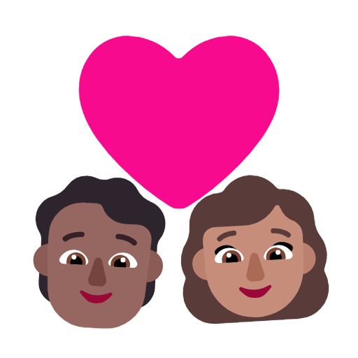 Couple With Heart: Person, Woman, Medium-Dark Skin Tone, Medium Skin Tone, the design in this release