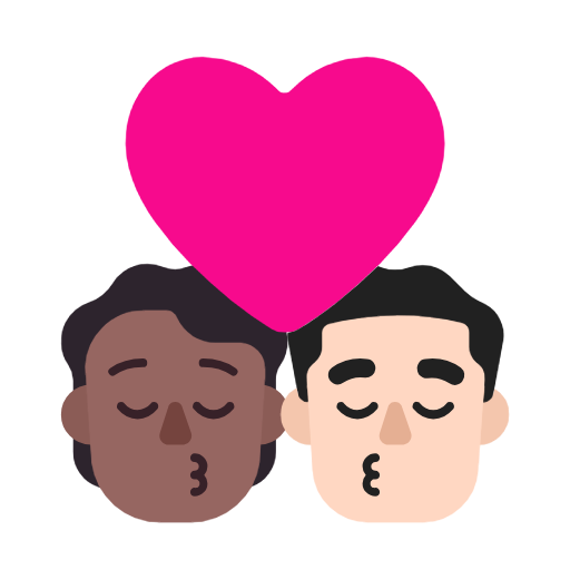 Kiss: Person, Man, Medium-Dark Skin Tone, Light Skin Tone, the design in this release