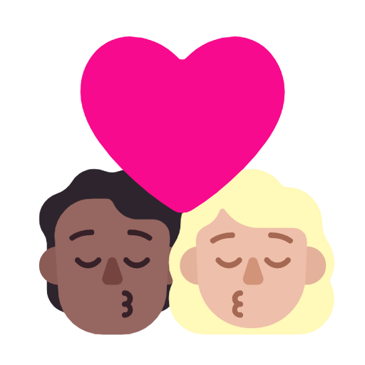 Kiss: Person, Woman, Medium-Dark Skin Tone, Medium-Light Skin Tone, the design in this release
