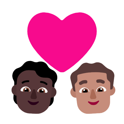 Couple With Heart: Person, Man, Dark Skin Tone, Medium Skin Tone, the design in this release
