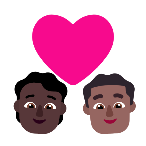 Couple With Heart: Person, Man, Dark Skin Tone, Medium-Dark Skin Tone, the design in this release