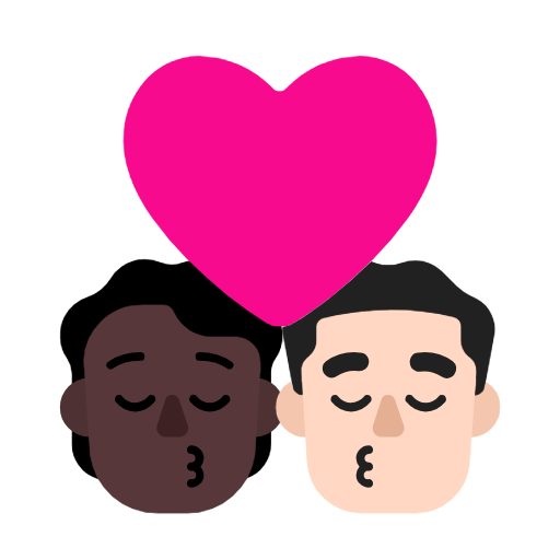 Kiss: Person, Man, Dark Skin Tone, Light Skin Tone, the design in this release