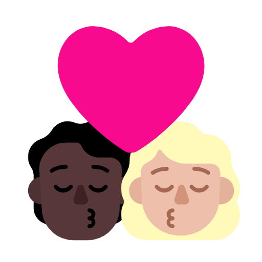 Kiss: Person, Woman, Dark Skin Tone, Medium-Light Skin Tone, the design in this release