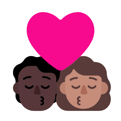 Kiss: Person, Woman, Dark Skin Tone, Medium Skin Tone, the design in this release