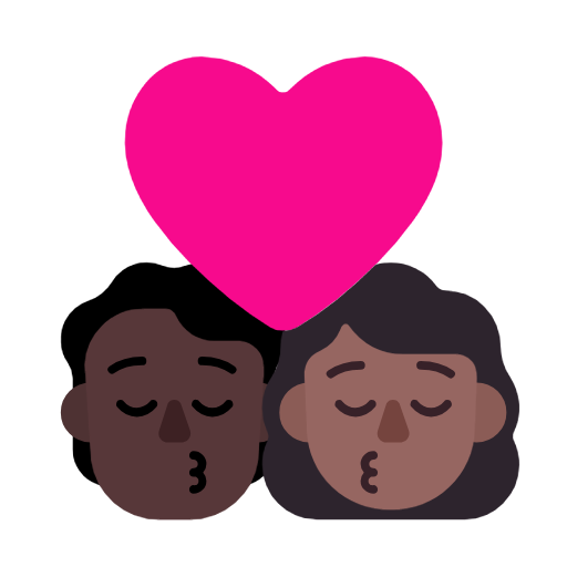 Kiss: Person, Woman, Dark Skin Tone, Medium-Dark Skin Tone, the design in this release